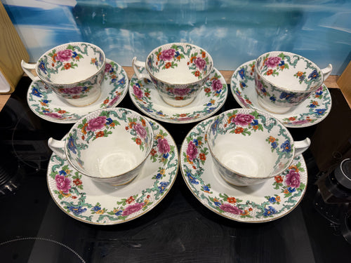 China - Booths Tea cups and Saucers x 5 1940’s